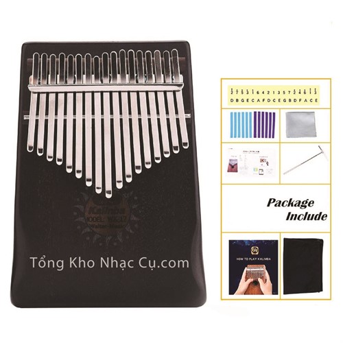 Đàn Kalimba Walter 17 Phím WK-17BK (Đen - Gỗ Mahogany - Mbira Thumb Finger Piano 17 Keys) - (Bản sao)
